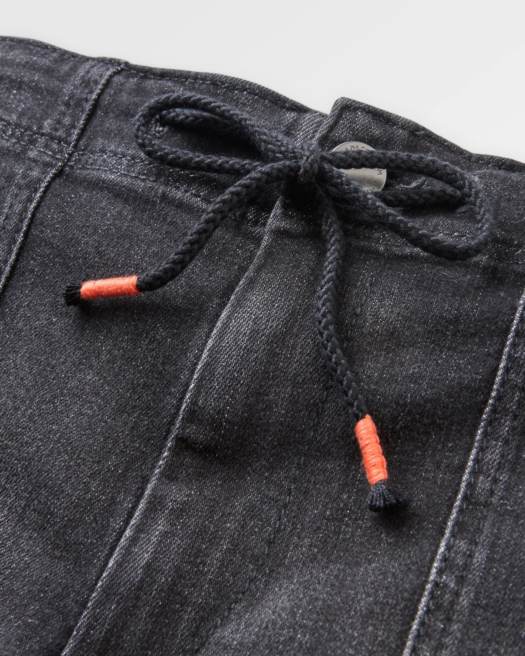 Carriso Denim Short - Washed Black Denim - Flatlay