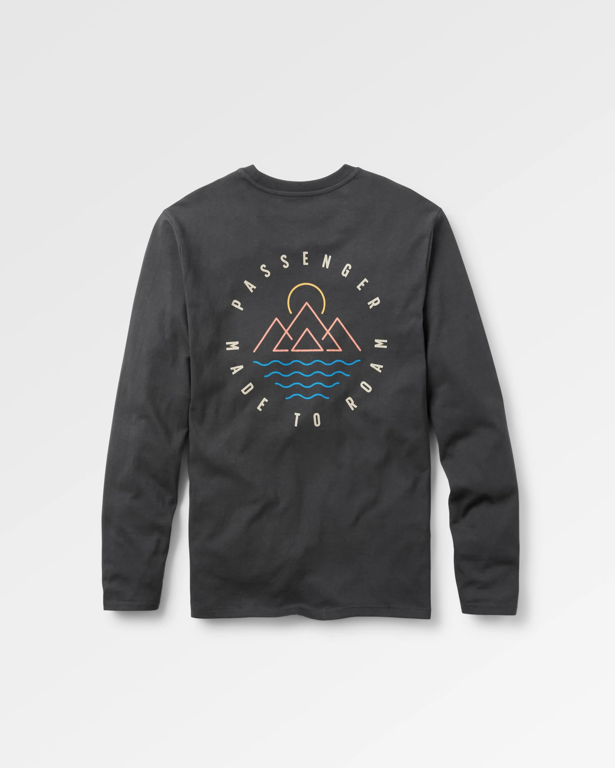 Escapism Recycled LS T-Shirt - Black - Flatlay