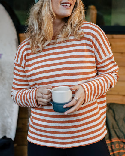 Panorama Striped LS T-Shirt - Glazed Ginger - Lifestyle