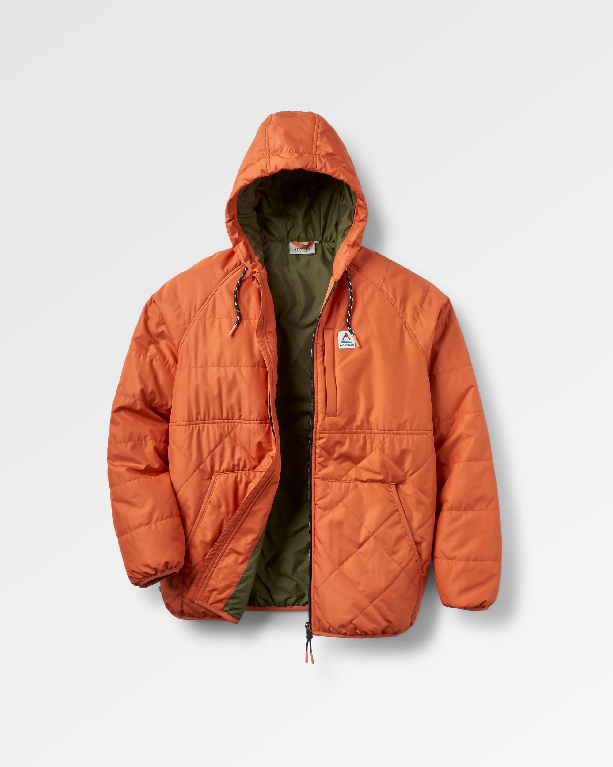 Dylan Recycled Insulated Full Zip Jacket - Burnt Orange - Flatlay