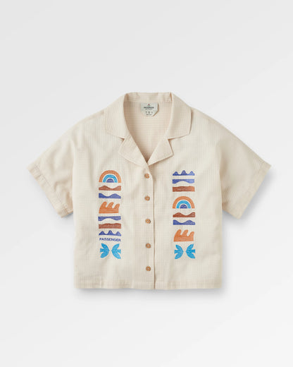 Arden Organic Cotton Short Sleeve Shirt - Vintage White - Flatlay