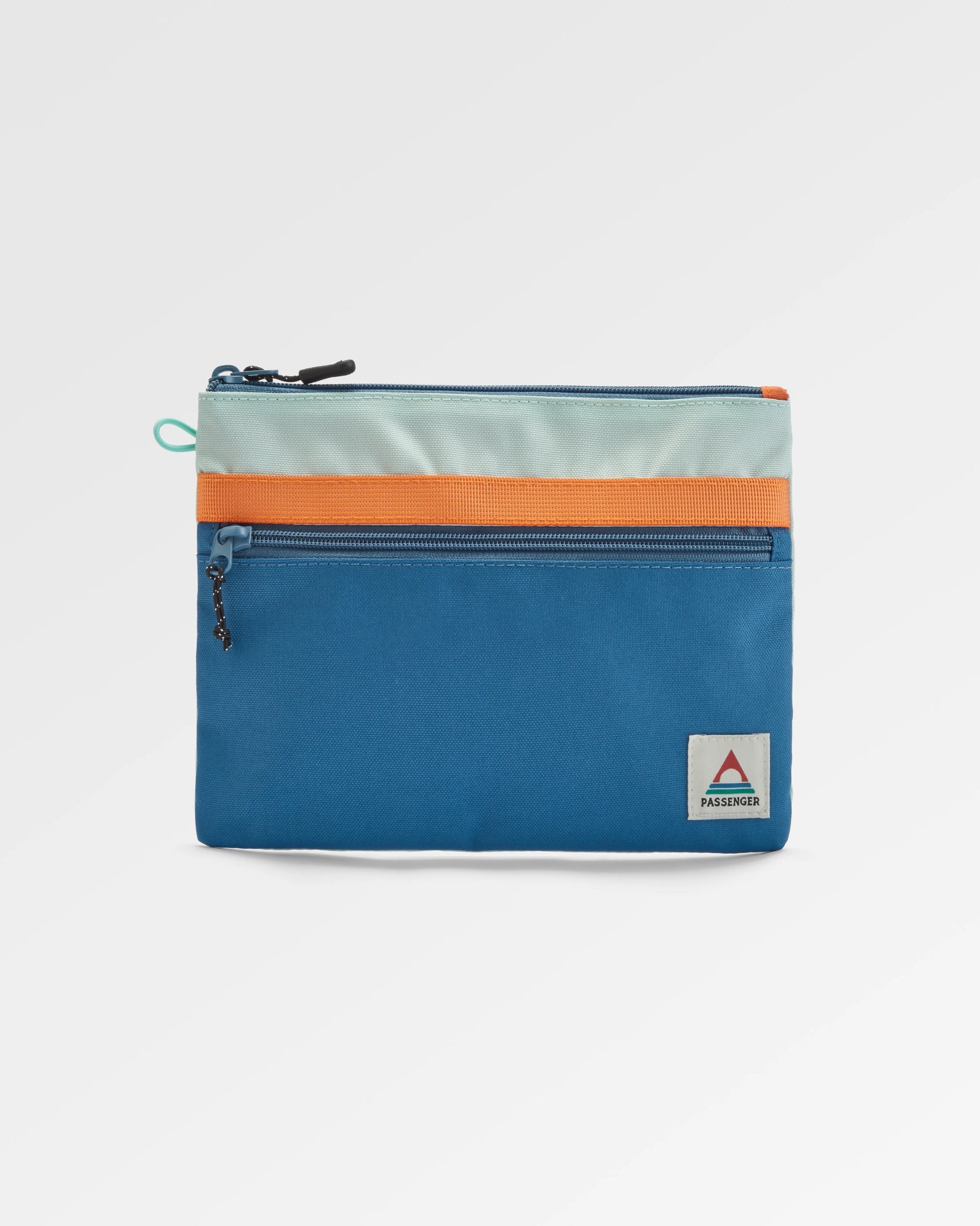 Essentials Recycled Pouch - Rich Navy/Surf Spray/Moonlight Blue - Flatlay