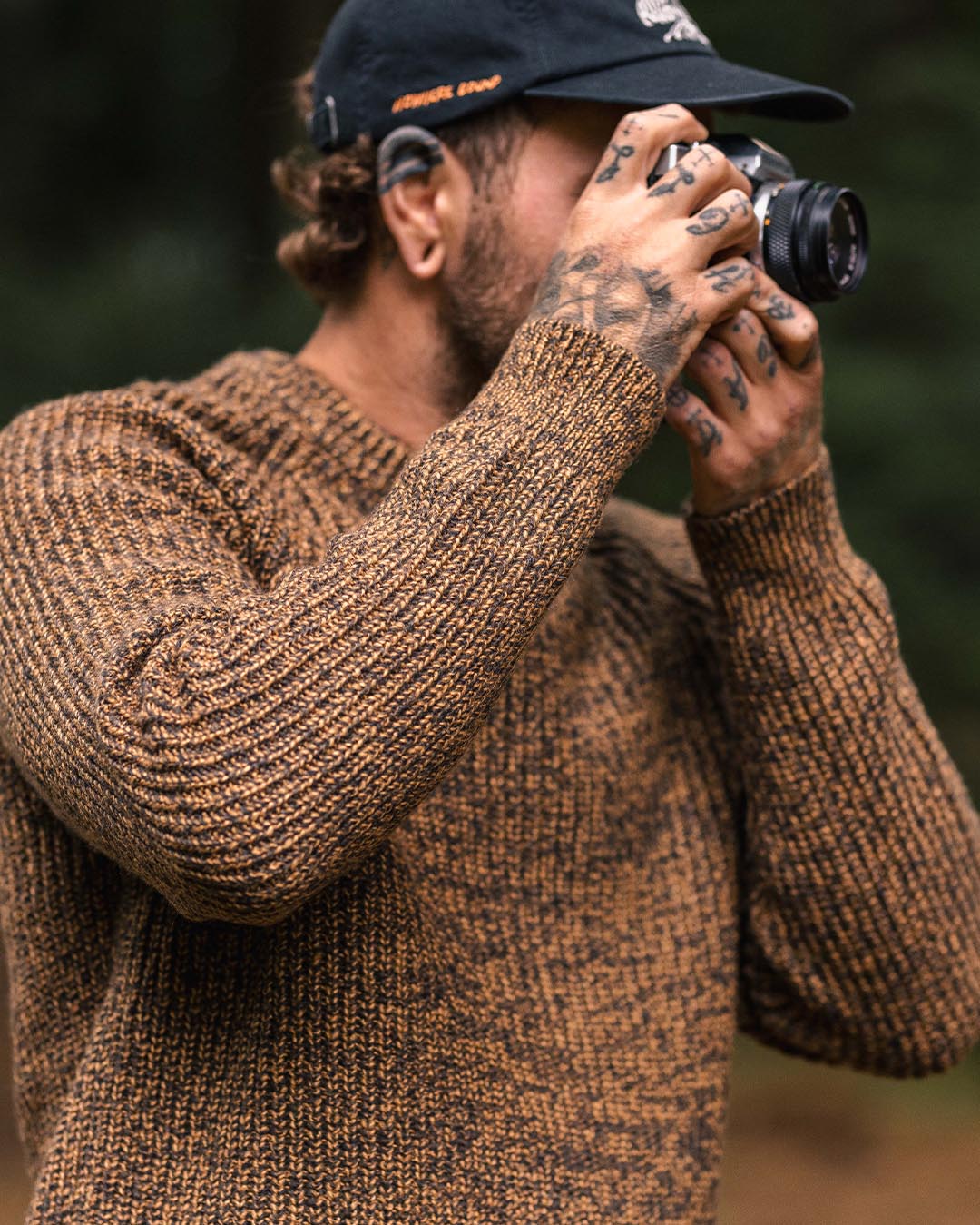Fog Recycled Knitted Jumper - Dusty Ochre - Lifestyle