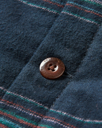 Sherwood Check Hooded Overshirt - Black Stripe - Flatlay