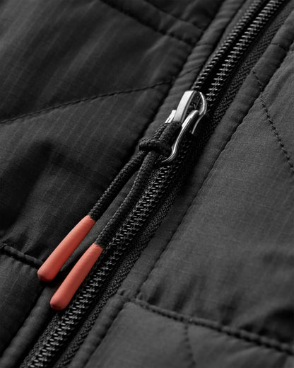 Dylan Recycled Insulated Full Zip Jacket - Black - Flatlay