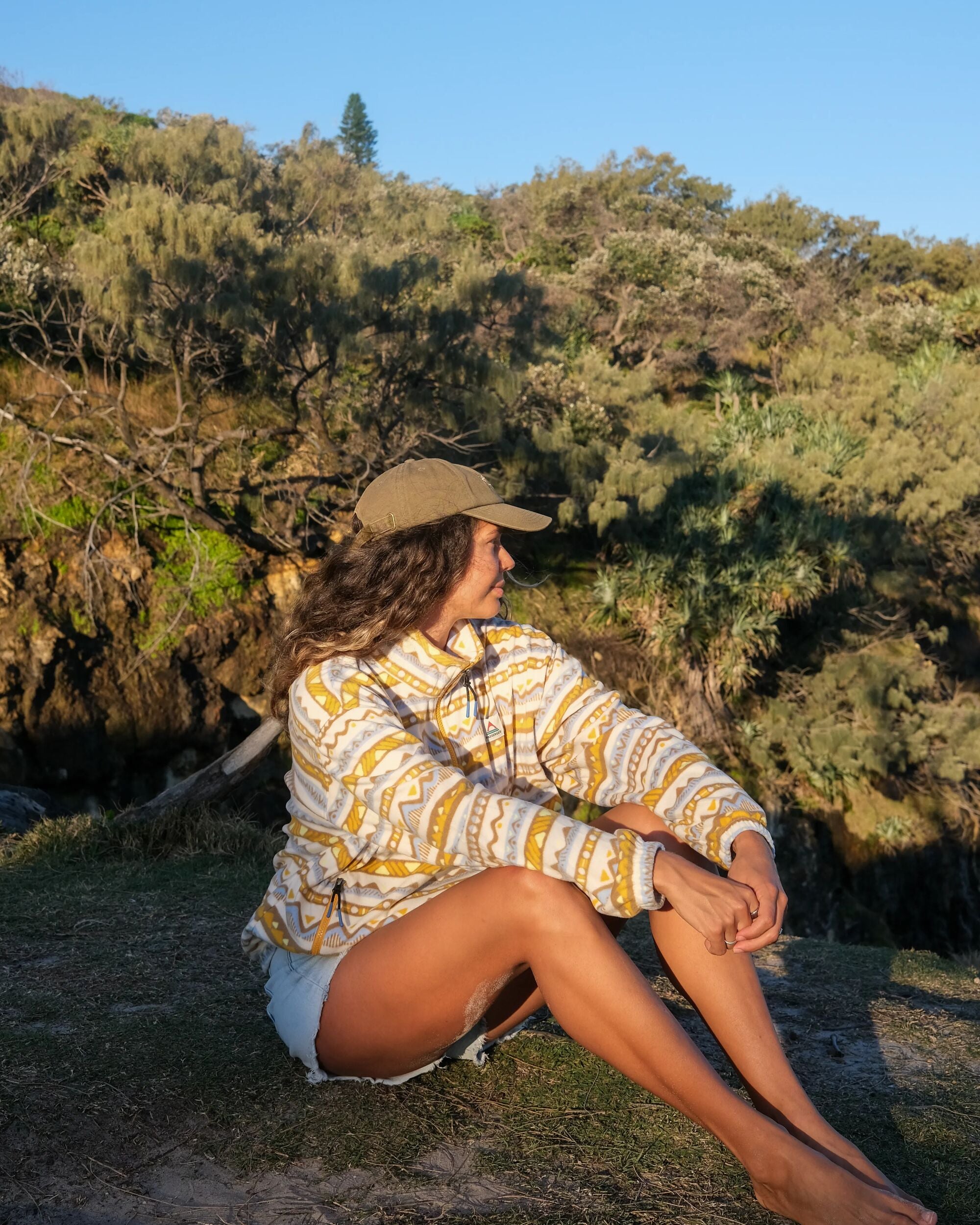 Ayla Recycled Fleece - Mountain Geo Birch - Lifestyle