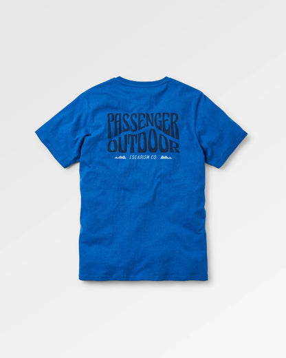 Yuca Organic Cotton T-Shirt - Azure Blue Marl - Flatlay