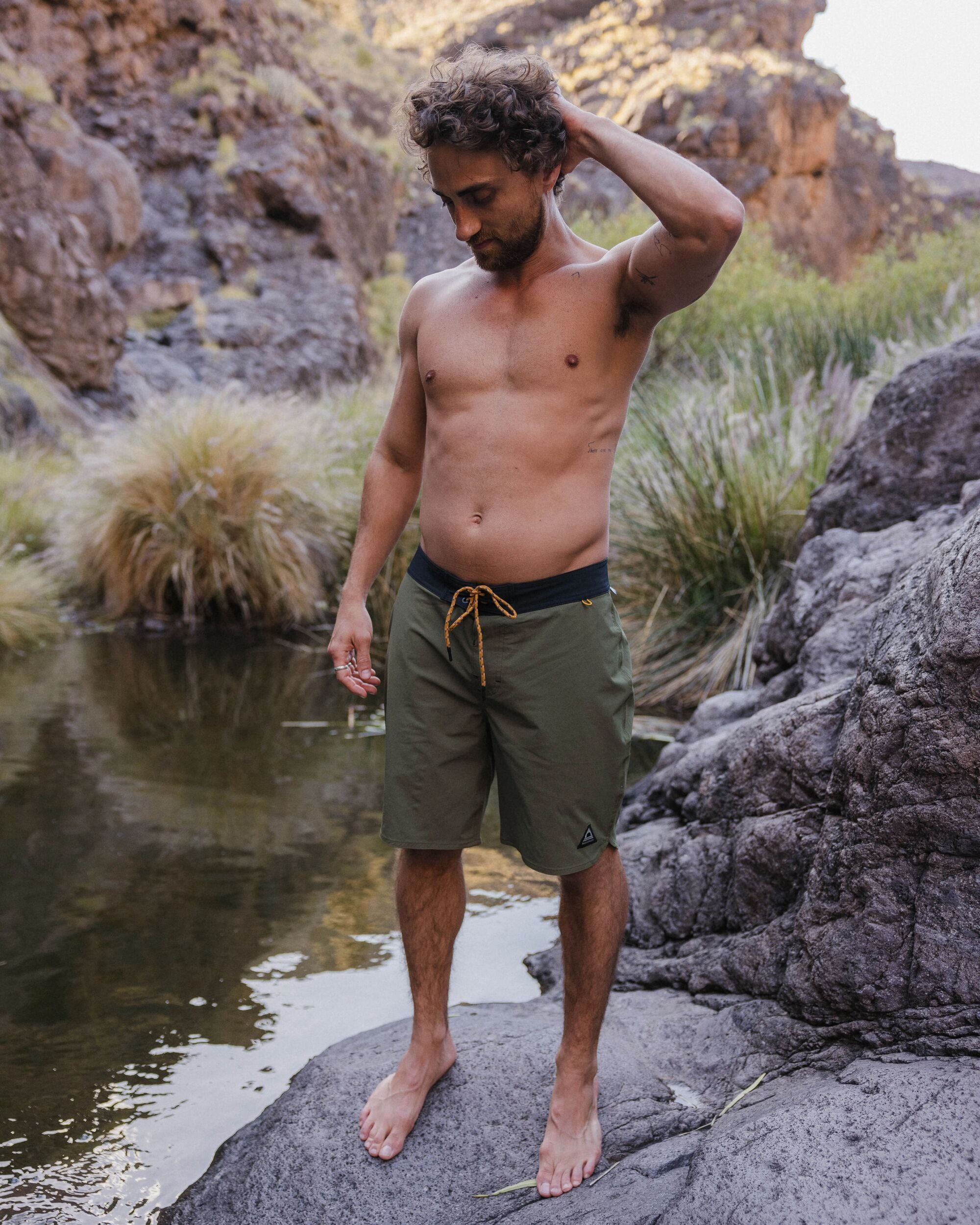 Cruiser Netplus® Recycled 19" Boardshort - Khaki - Lifestyle