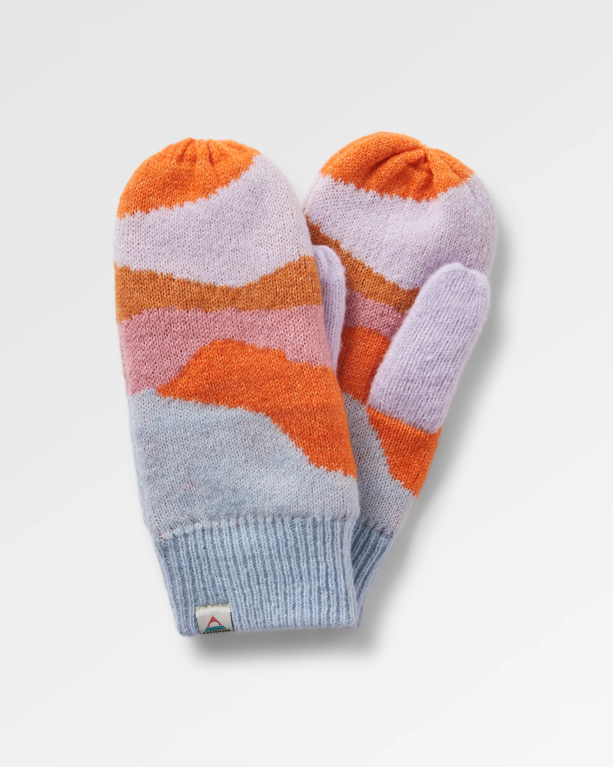Scenic Recycled Fleece Lined Mittens - Scenic Sunrise Orange - Flatlay
