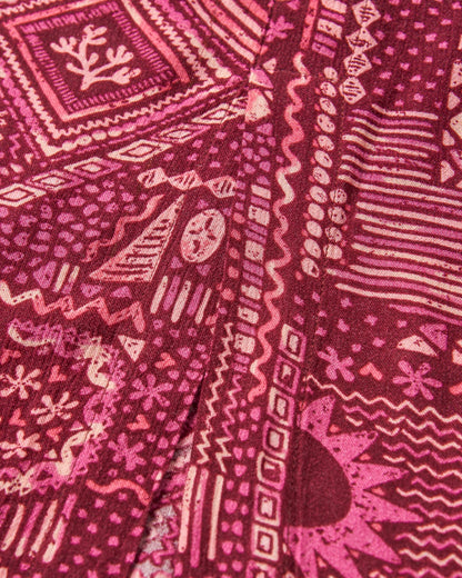 Hannah Skirt - Vintage Patchwork Wine - Flatlay