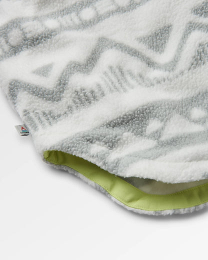 Cloudy Recycled Sherpa Fleece Shirt - Mountain Geo Vintage White - Flatlay