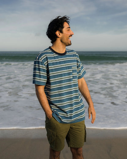 Retro Recycled Relaxed Fit T-Shirt - Blue Steel Marl - Lifestyle