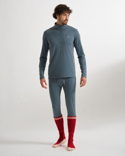 Snowscape Men's Merino Base Layer Bottom - Storm Grey - Studio Model