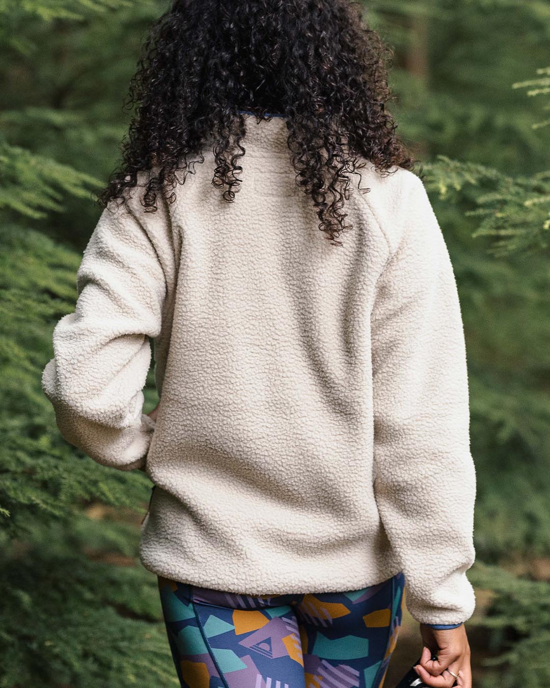 Fairbanks Full Zip Recycled Sherpa Fleece - Oatmeal - Lifestyle