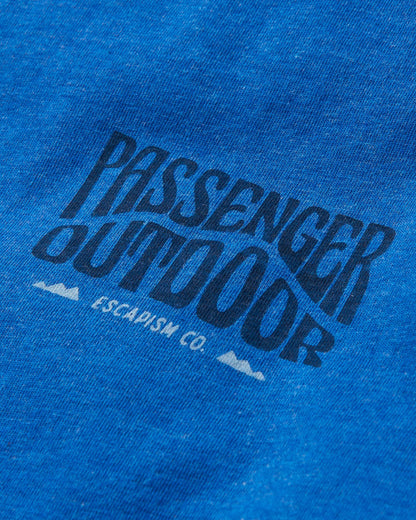 Yuca Organic Cotton T-Shirt - Azure Blue Marl - Flatlay