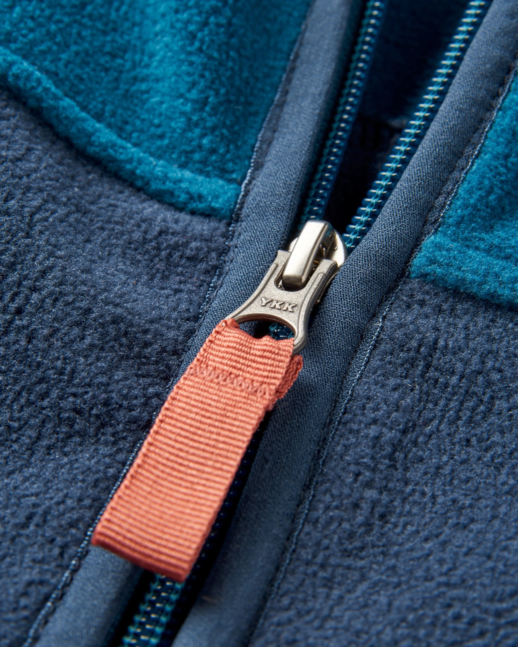 Ridge 2.0 Full Zip Recycled Polar Fleece - Tidal Blue/Rich Navy - Flatlay