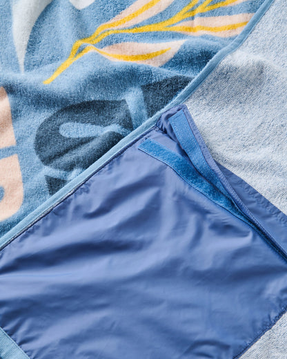 Tideline Organic Cotton Beach Towel - Faded Denim - Flatlay