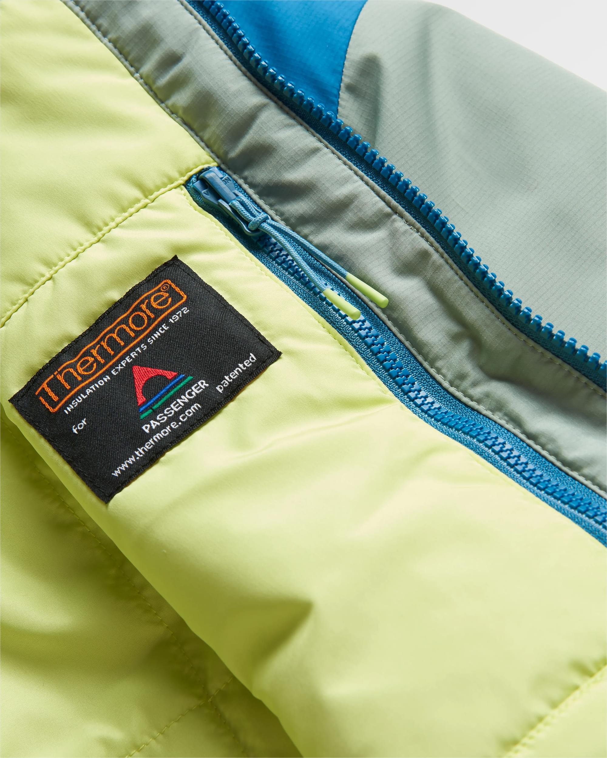 Shasta Lightweight Recycled Thermore® Insulated Jacket - Pistachio/Blue Steel - Flatlay