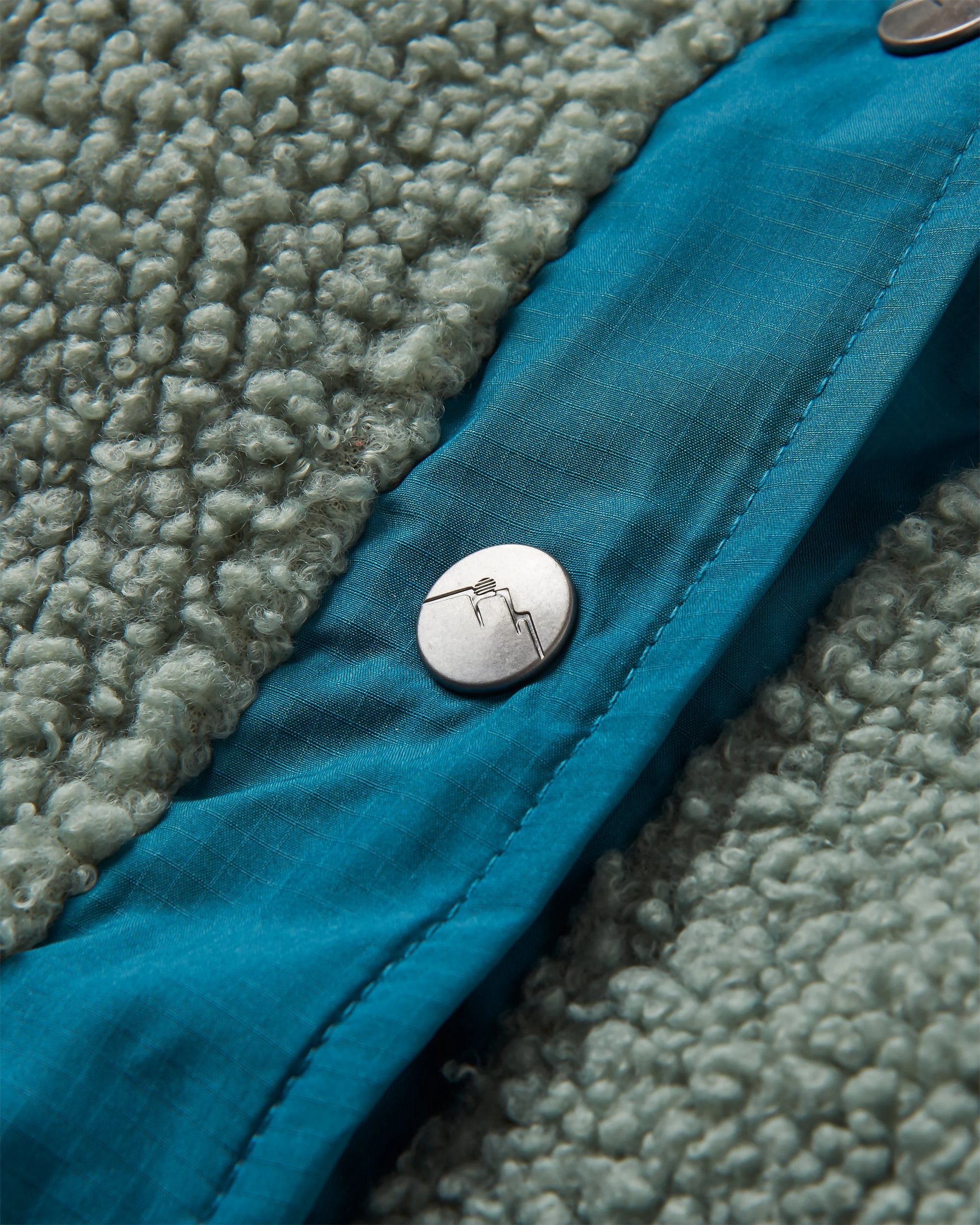 Calla Hooded Recycled Polar-Lined Fleece - Pistachio - Flatlay