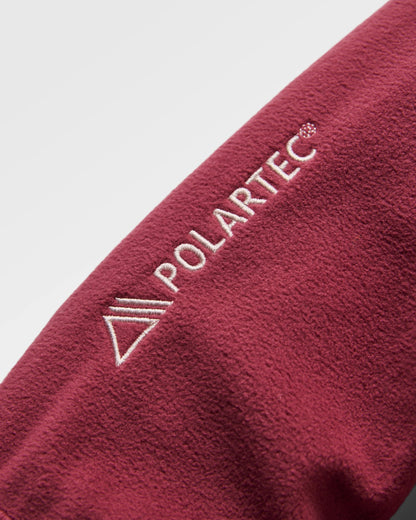 Ayla Micro Polartec® Crew Fleece - Maroon - Flatlay