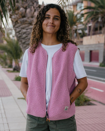 Tawny Collarless Deep-Pile Sherpa Gilet Pink Haze – Passenger
