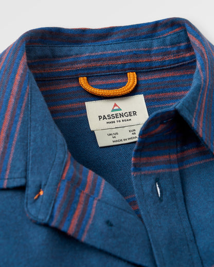 Backcountry Stripe Light Shirt - Rich Navy/Deep Plum Stripe - Flatlay