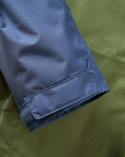 Trailscape Men's Recycled Waterproof Jacket - Dark Denim/Wild Green - Flatlay