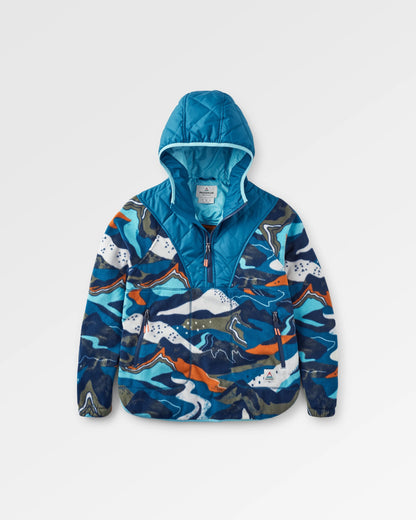 Juana Recycled Polar Hooded Fleece - Adventure Tidal Blue - Flatlay