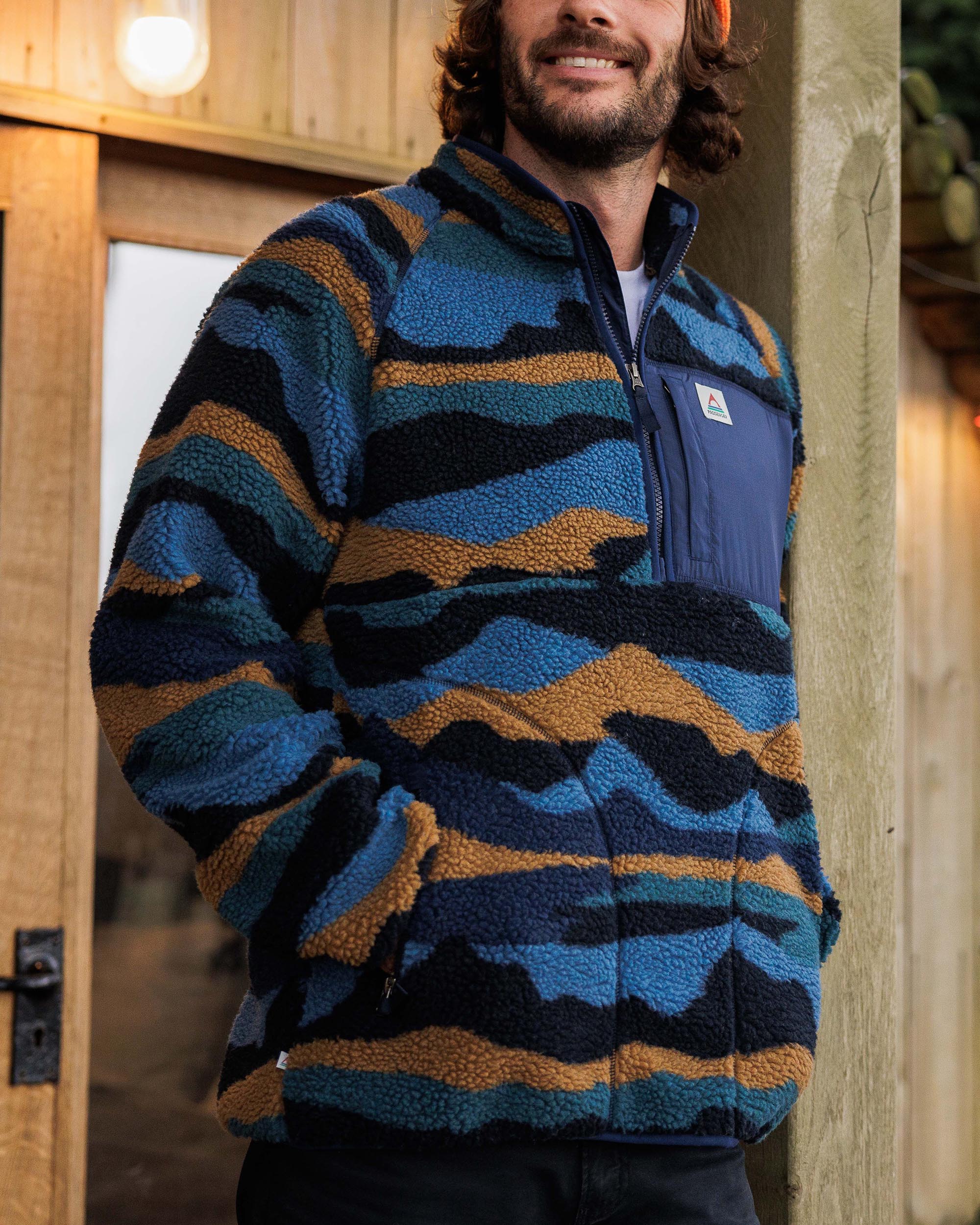 Offroad Recycled Sherpa 1/2 Zip Fleece - Scenic Navy - Lifestyle