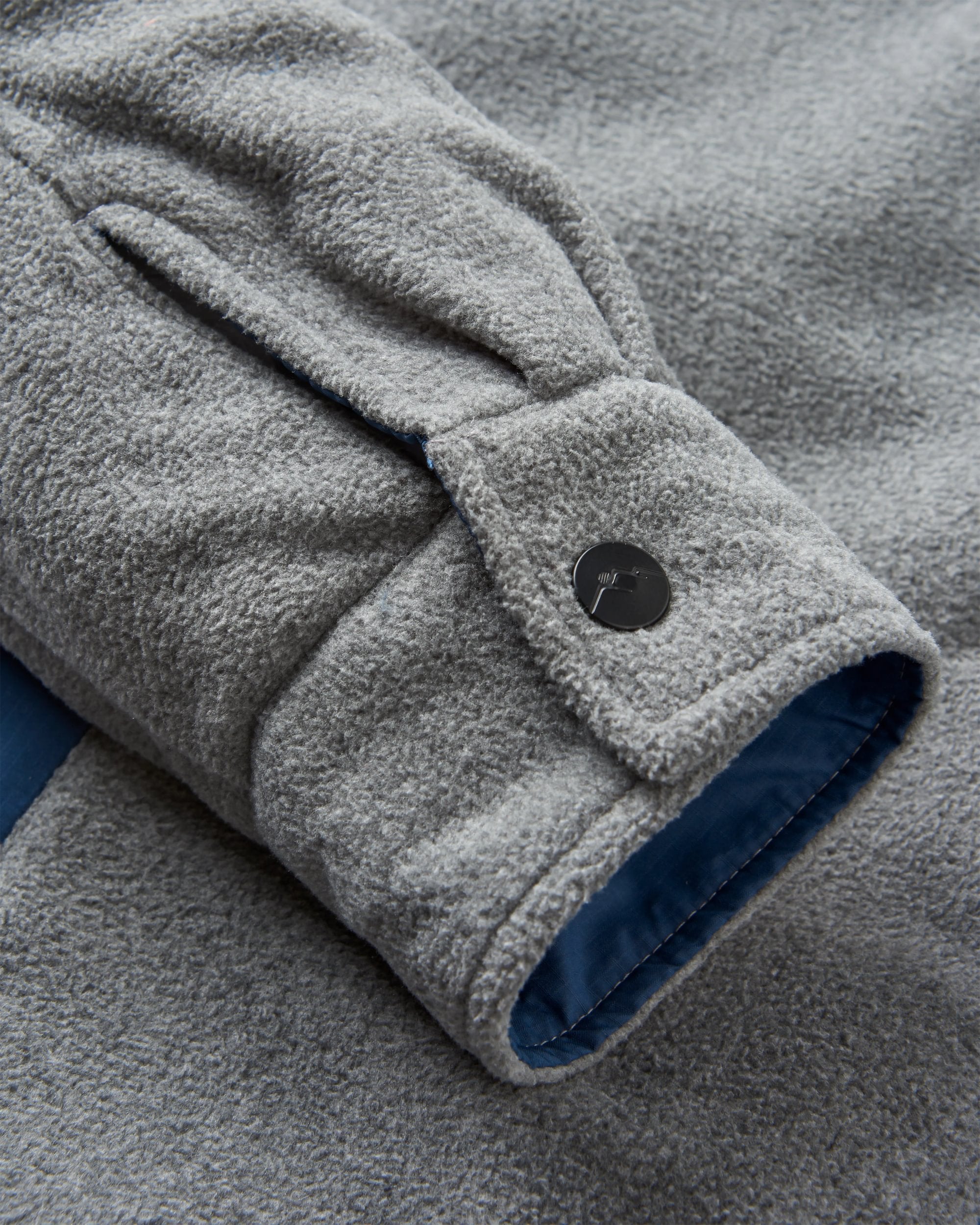 Firelight Sherpa Lined Overshirt - Grey Marl - Flatlay