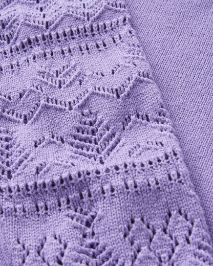 Grace Knitted Jumper - Retro Purple - Flatlay