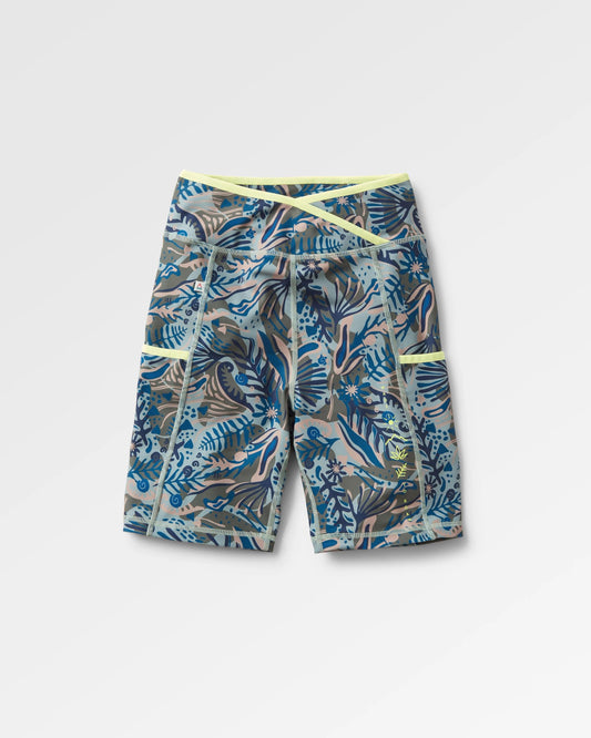 Mantra Printed Recycled Bike Short - Abstract Seaweed Pistachio