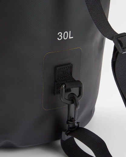 Tide 30L Recycled Dry Bag - Black - Flatlay