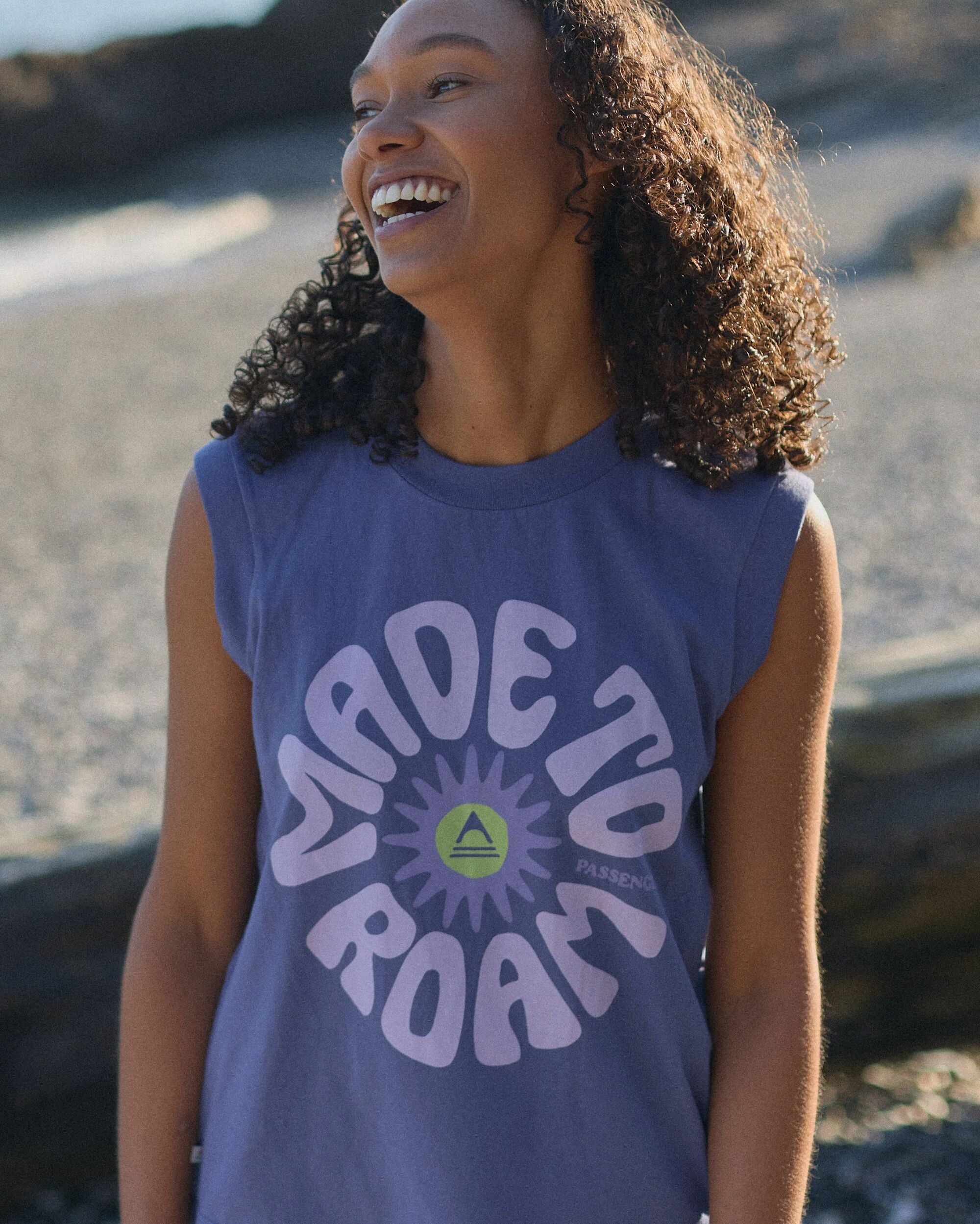 Easy Days Organic Cotton Vest - Purple Indigo - Lifestyle