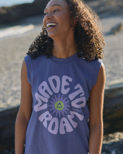 Easy Days Organic Cotton Vest - Purple Indigo - Lifestyle