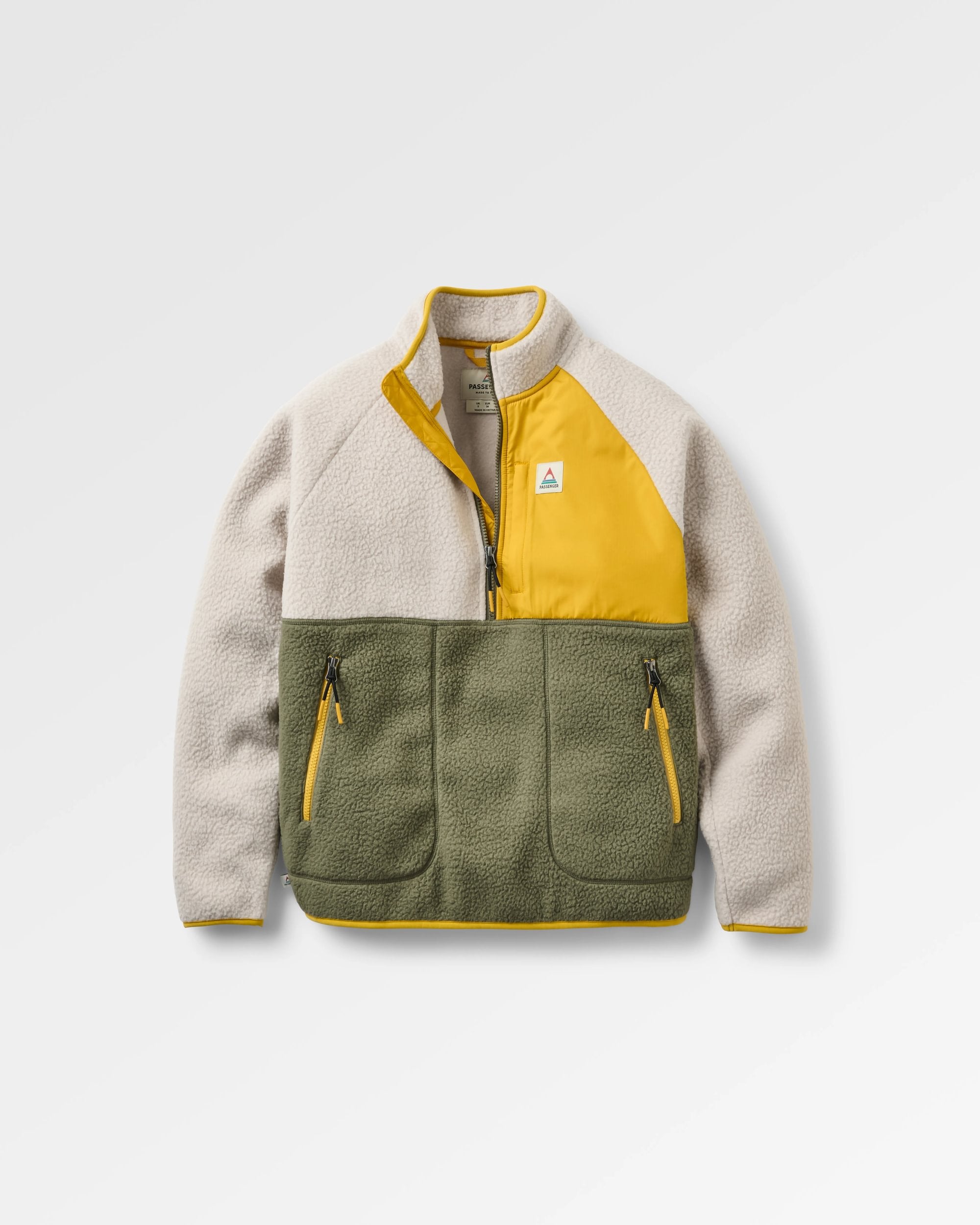 Home Recycled Sherpa Fleece Vintage White/Dusty Olive