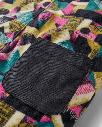 Ace Recycled Polar Fleece Dungarees - Mosaic Mountain Charcoal - Flatlay