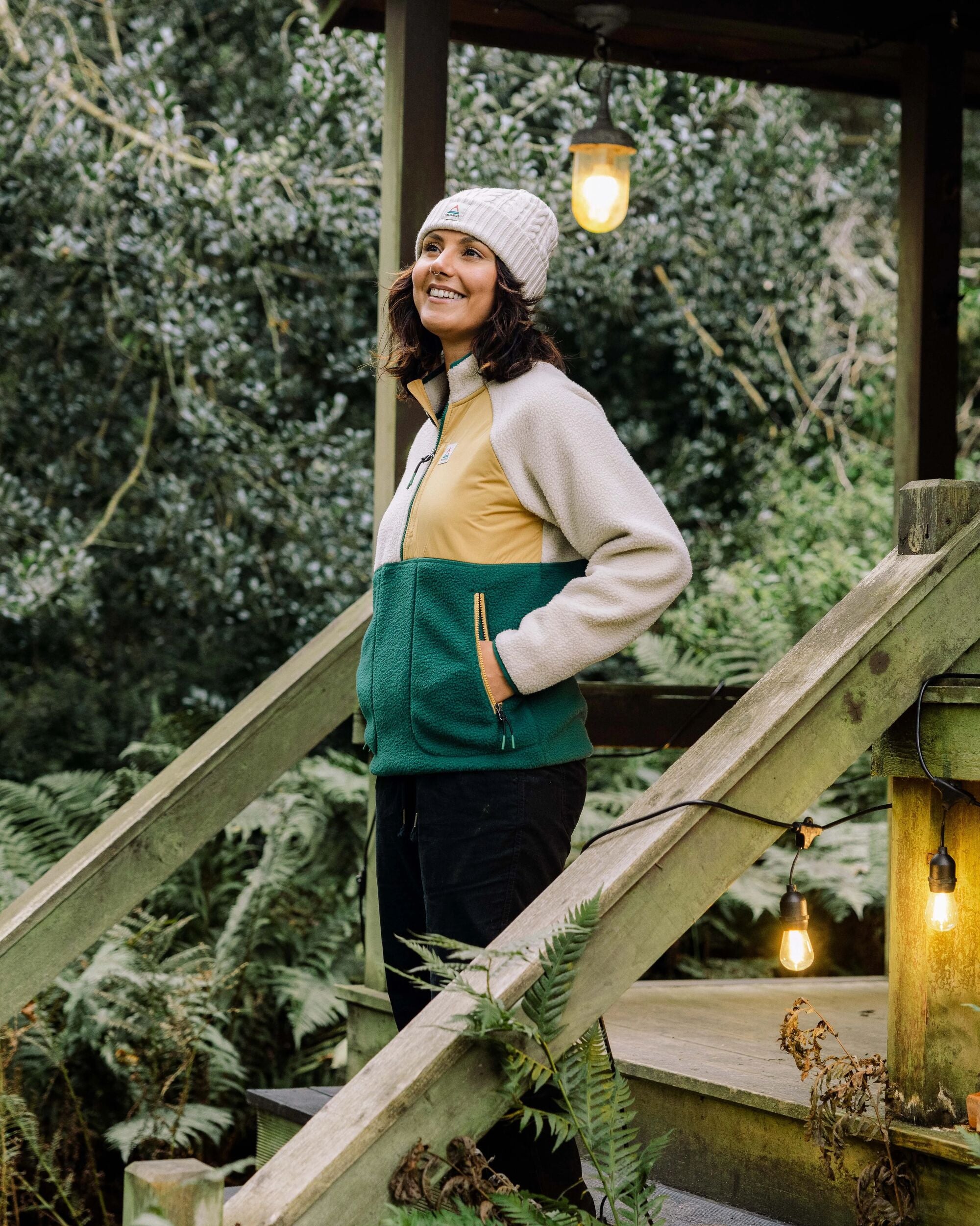 Home Recycled Sherpa Fleece - Rain Forest/ Oatmeal - Lifestyle