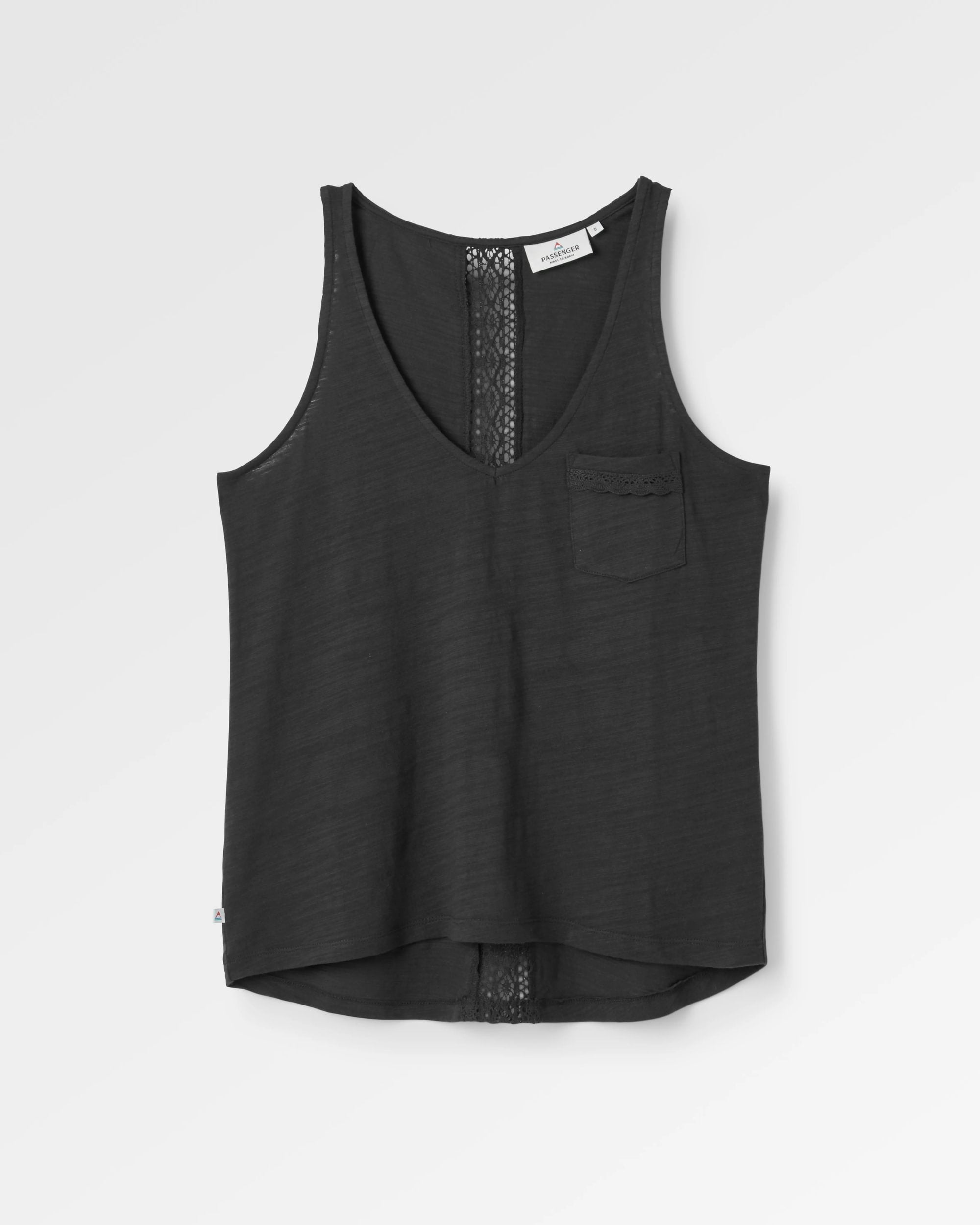 Rivergate Organic Cotton Top - Black - Flatlay