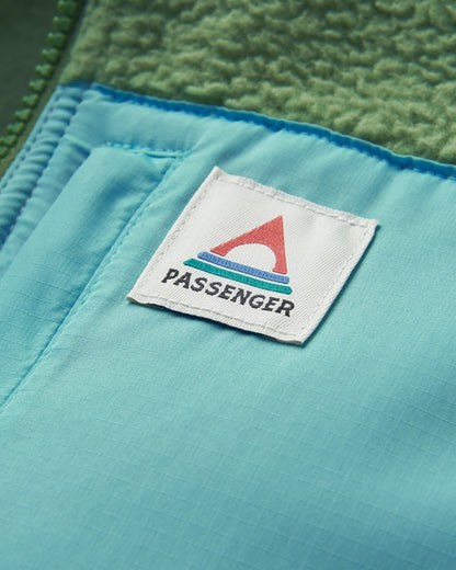 Fairbanks Recycled Sherpa Gilet - Stem Green/Vintage White - Flatlay