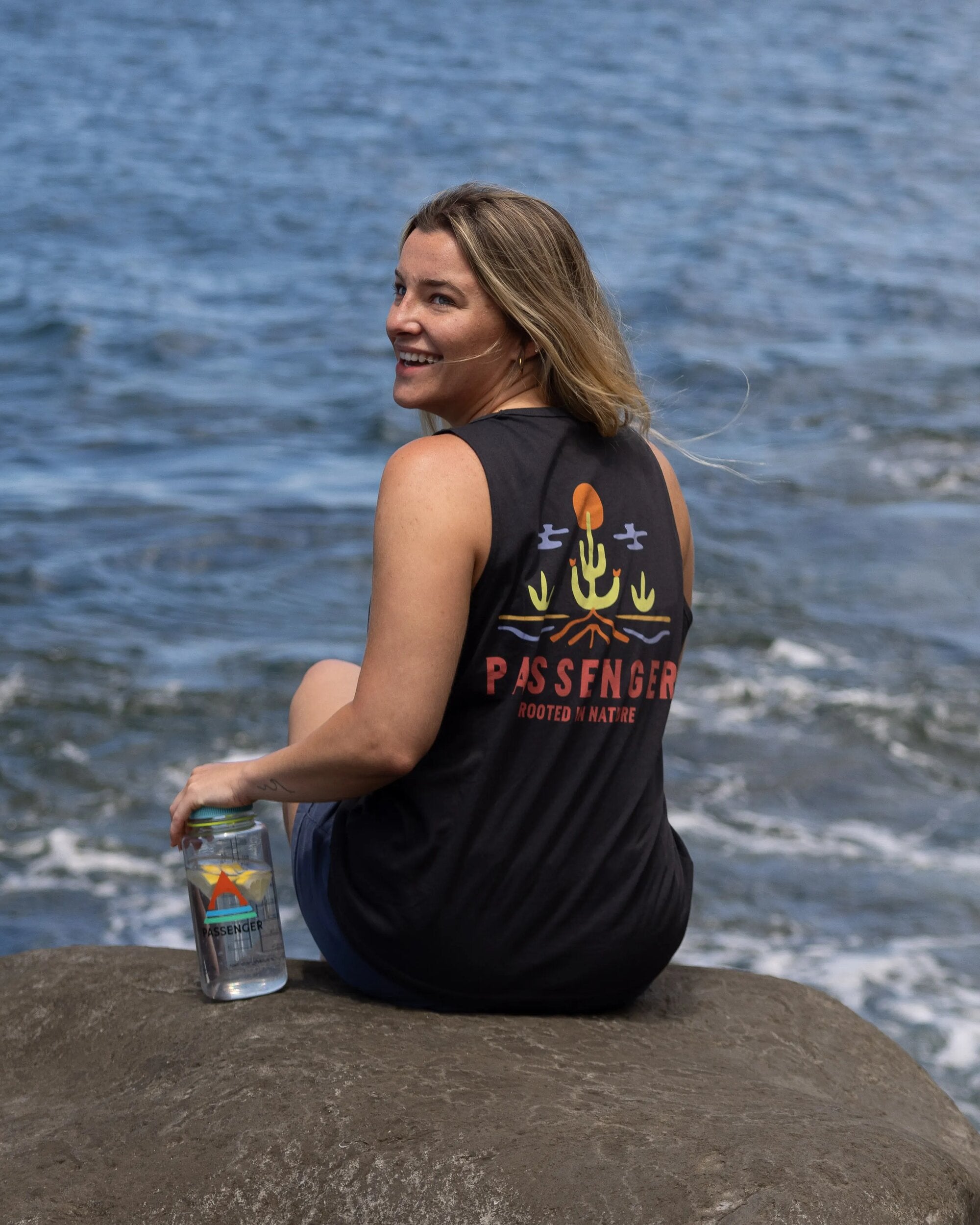 Planted Recycled Cotton Vest - Black - Lifestyle