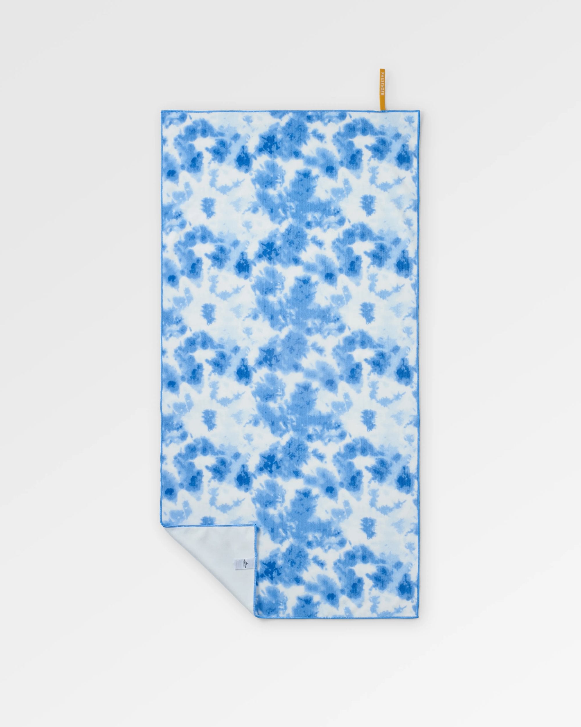 Travel Recycled Quick Dry Towel - Tie Dye Cornflower - Flatlay