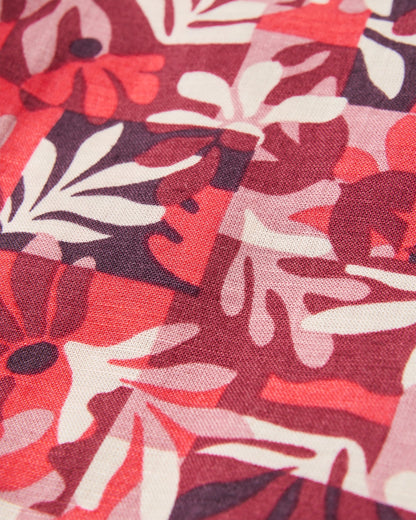 Someday Linen Trouser - Mountain Foliage Cranberry - Flatlay