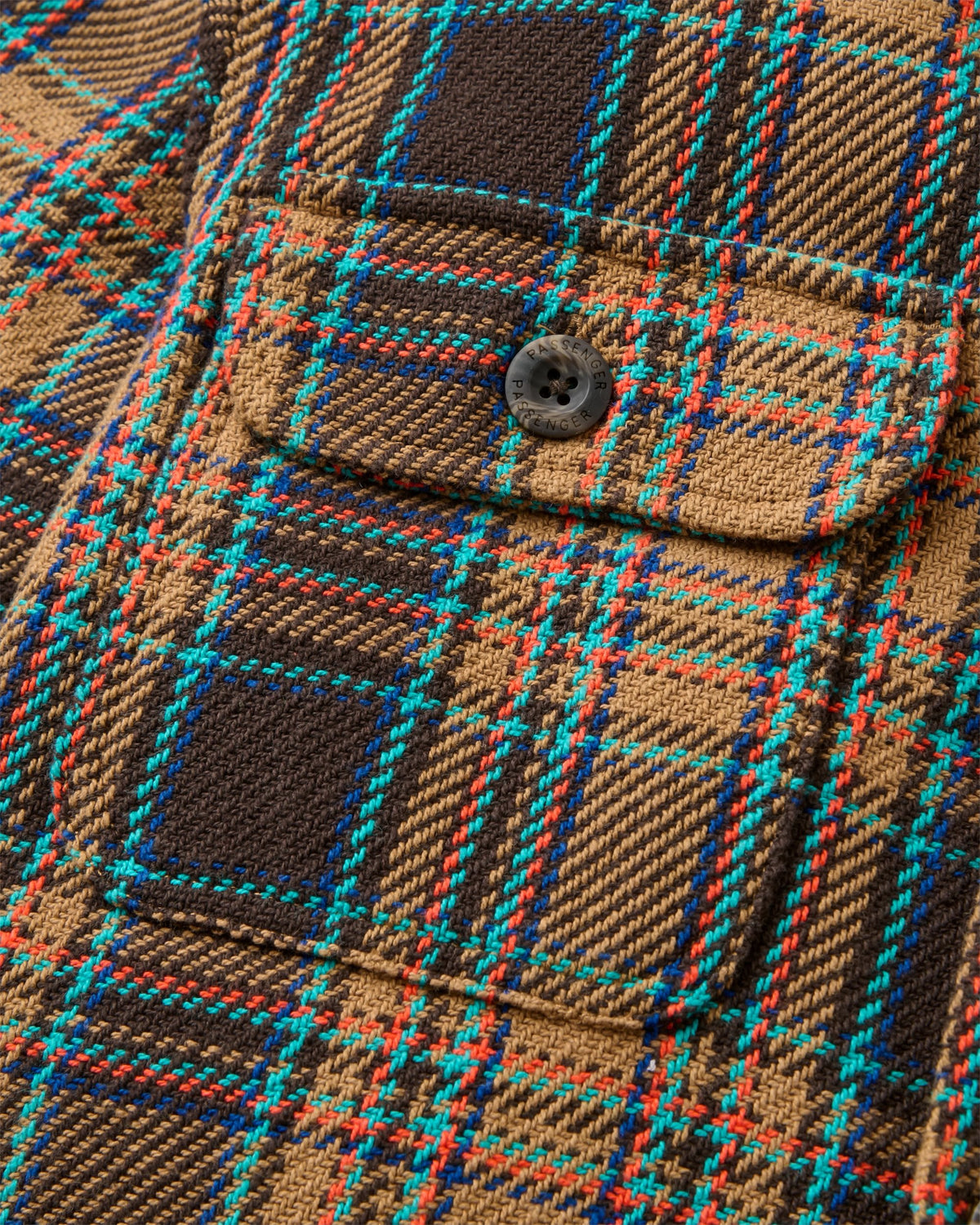 Island Heavy Twill Shirt - Caramel/Espresso Check - Flatlay