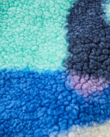 Lucia Recycled Sherpa Fleece - Mountain Foliage Purple - Flatlay