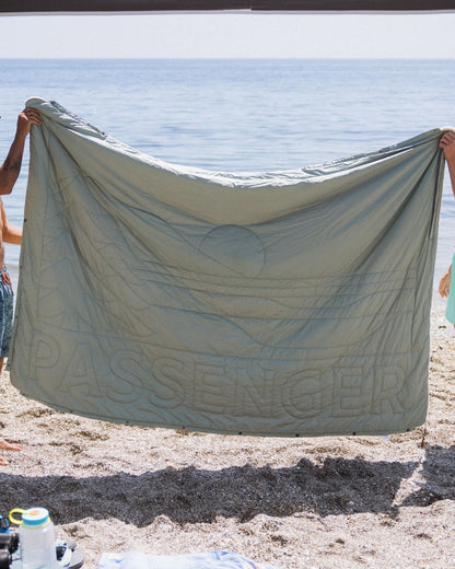 Cabin Recycled Sherpa Blanket - Pistachio - Lifestyle
