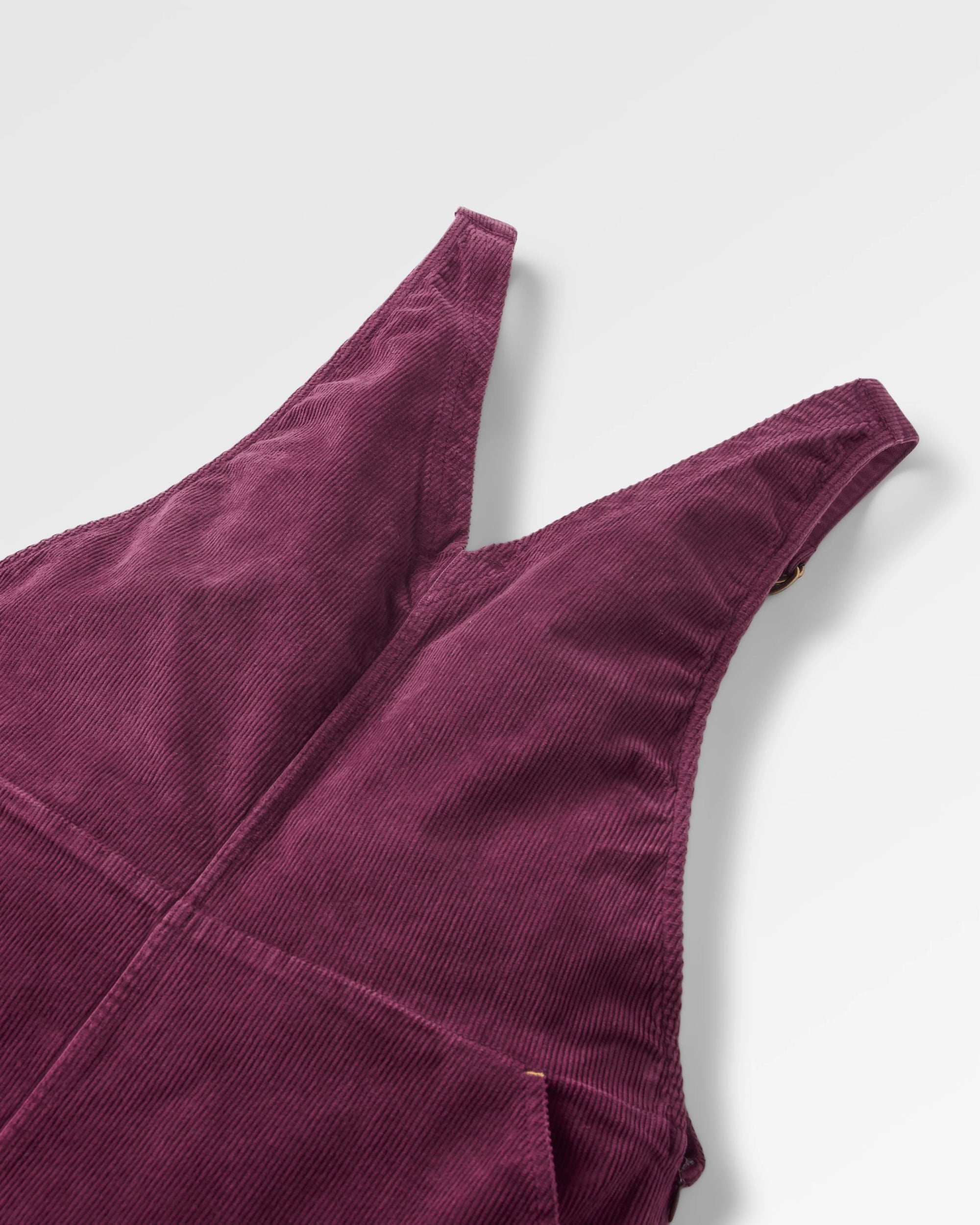 Refuel Organic Cotton Cord Dungarees - Fig - Flatlay