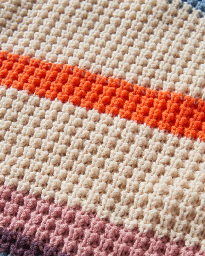 Reflection Open Knit Stripey Cardigan - Multi Vintage White Stripe - Flatlay