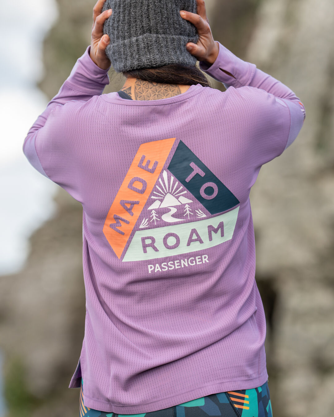 Lotus Recycled Active LS Top - Lilac - Lifestyle