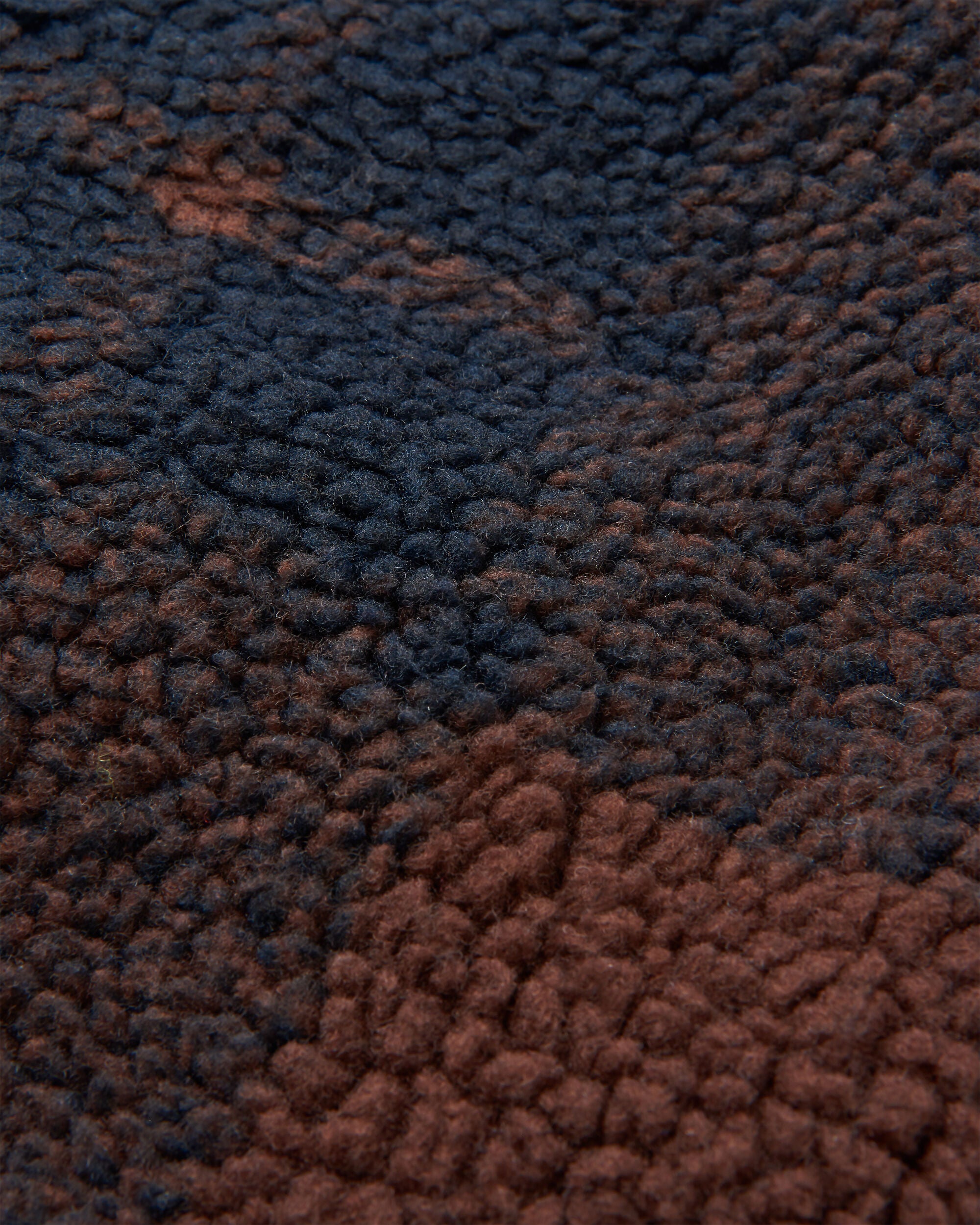 Trekker Recycled Deep-Pile Sherpa Fleece - Chestnut/Deep Navy Check - Flatlay